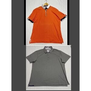 Robert graham Mens polo shirt Maceoo MozartDC Coral  Shirt Mens 6/2XL Lot Of 2
